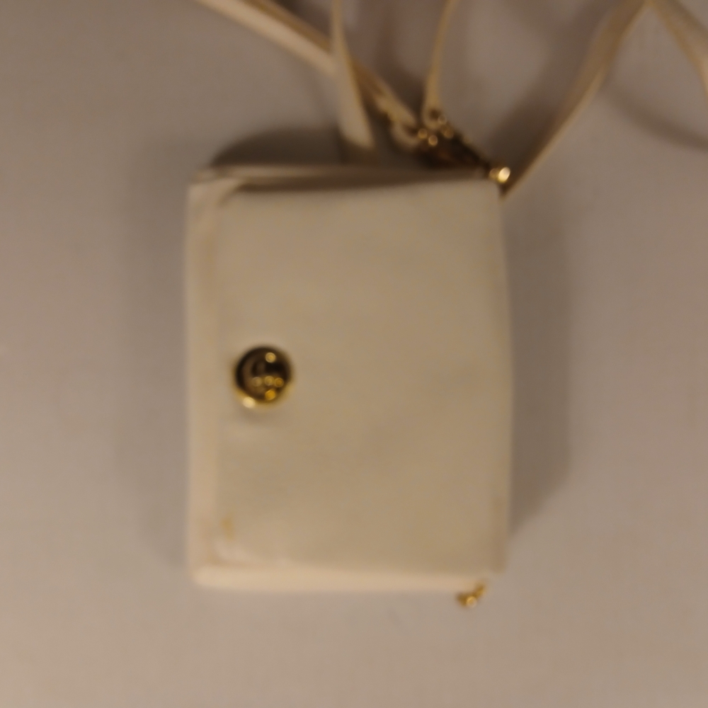 White Crossbody Bag with Gold Accent - Women Bags